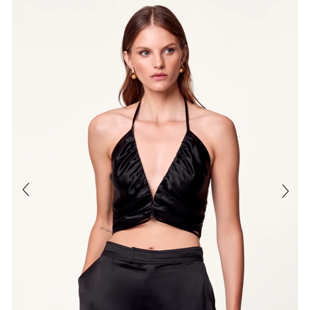 NWT Tash V Neck Ruched Cropped Top Nicholas